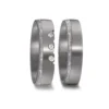 Alianzas de boda de tántalo y carbono con diamantes