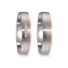 Alianzas de boda de titanio y oro rosado con diamantes