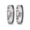 Alianzas de boda de titanio y carbono con diamantes