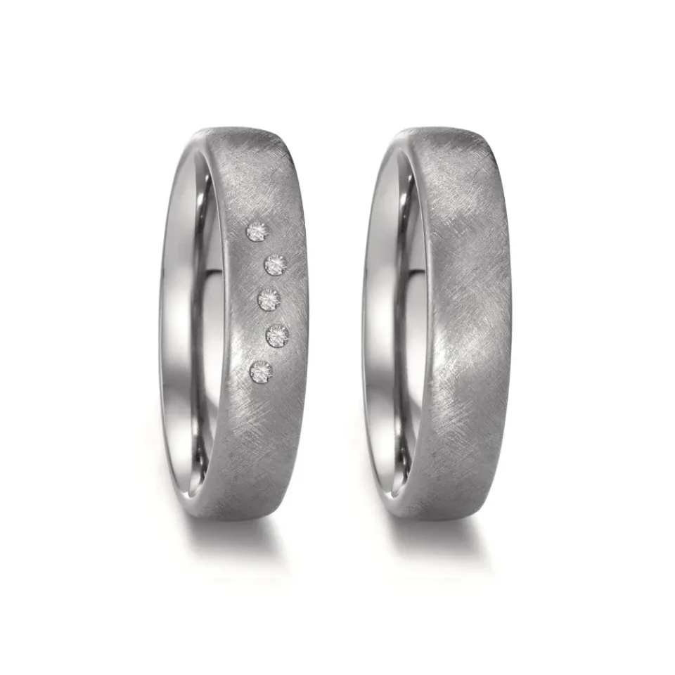 Alianzas de boda de tántalo con diamantes