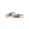 Alianzas de boda de titanio y oro amarillo con diamante