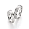 Alianzas de boda de plata con diamante