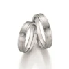 Alianzas de boda de plata con diamante
