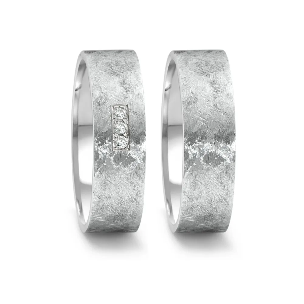 Alianzas de boda de acero con diamantes