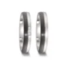 Alianzas de boda de titanio y carbono con diamantes