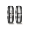 Alianzas de boda de titanio y carbono con diamantes