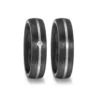 Alianzas de boda de carbono y paladio con diamante