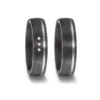 Alianzas de boda de carbono y paladio con diamantes