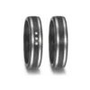 Alianzas de boda de carbono y paladio con diamantes