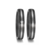 Alianzas de boda de carbono y paladio con diamante