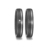 Alianzas de boda de carbono y paladio con diamante