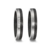 Alianzas de boda de carbono y paladio con diamantes