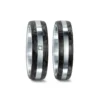 Alianzas de boda de acero y carbono con diamante