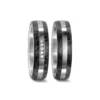 Alianzas de boda de acero y carbono con diamantes