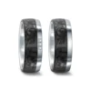 Alianzas de boda de acero y carbono con diamantes