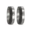 Alianzas de boda de acero y carbono con diamante