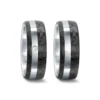 Alianzas de boda de acero y carbono con diamante