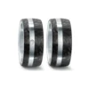 Alianzas de boda de acero y carbono con diamante