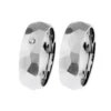 Alianzas de boda de acero con diamante