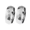 Alianzas de boda de acero con diamante