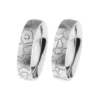 Alianzas de boda de acero con diamante