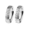 Alianzas de boda de acero con diamante