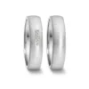 Alianzas de boda de acero con diamantes