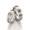 Alianzas de boda de acero y titanio con diamantes