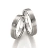 Alianzas de boda de acero y titanio con diamante