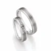 Alianzas de boda de acero y titanio con diamantes