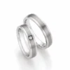 Alianzas de boda de acero y titanio con diamante
