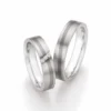 Alianzas de boda de acero y titanio con diamantes