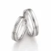 Alianzas de boda de acero y titanio con diamantes