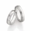 Alianzas de boda de acero y titanio con diamantes