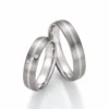Alianzas de boda de titanio y oro blanco con diamantes