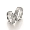 Alianzas de boda de titanio y platino con diamantes