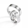 Alianzas de boda de acero con diamante
