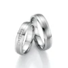Alianzas de boda de acero con diamantes