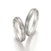Alianzas de boda de acero con diamante