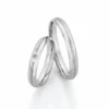 Alianzas de boda de acero con diamante