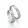 Alianzas de boda de acero con diamantes