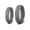 Alianzas de boda de tántalo con diamante