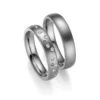 Alianzas de boda de tántalo con diamantes