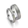 Alianzas de boda de tántalo y oro amarillo con diamante