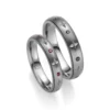 Alianzas de boda de tántalo con diamantes