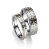 Alianzas de boda de tántalo y oro amarillo con diamante